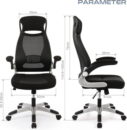 Ergonomischer Bürostuhl mit Lendenwirbelstütze und Kopfstütze