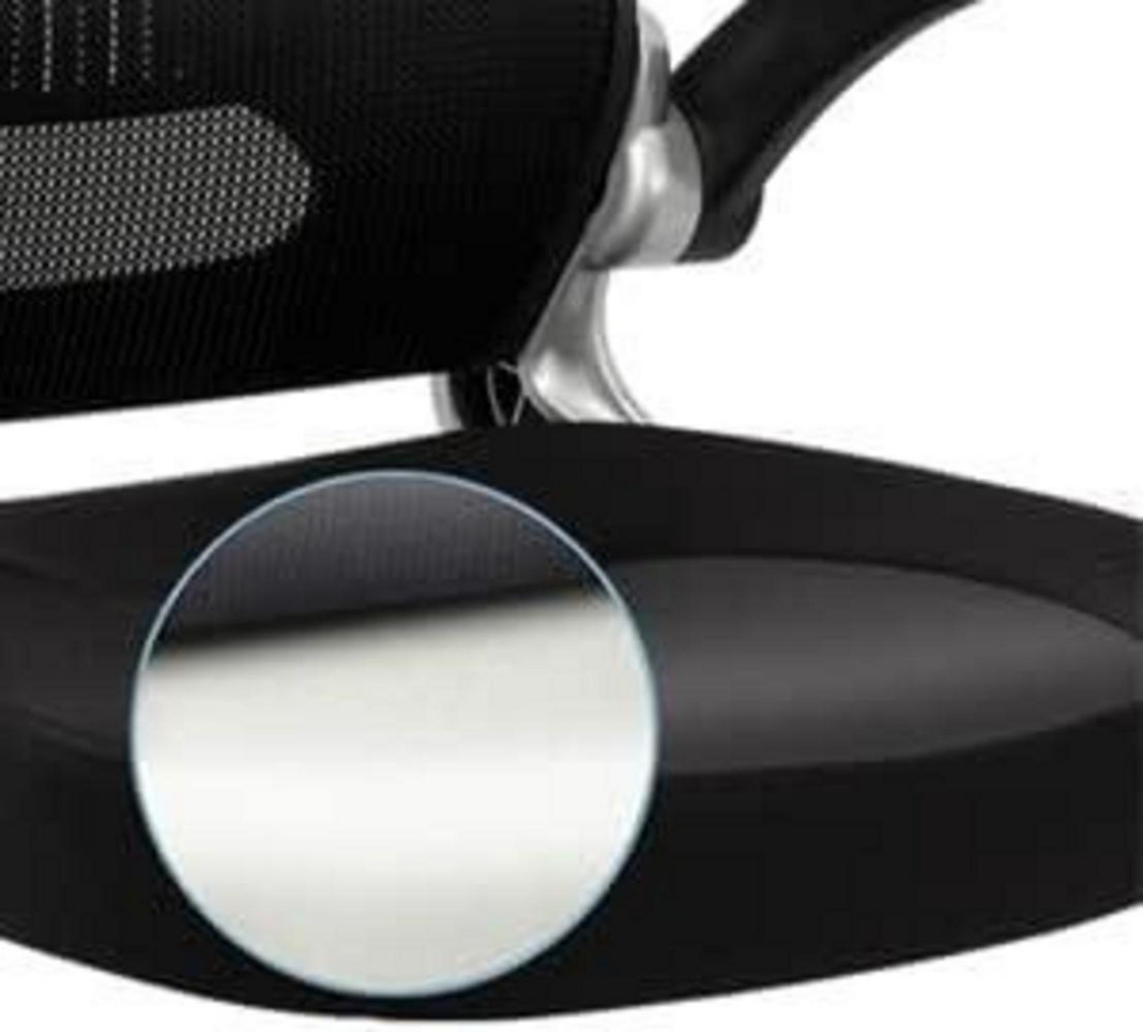 Ergonomischer Bürostuhl mit Lendenwirbelstütze und Kopfstütze, Schwarz