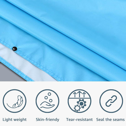 Leichter Wasserdichter Regenponcho Ripstop Atmungsaktiv Blau Outdoor