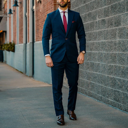 Burgund Krawatte und Einstecktuch Set extra lang - Business