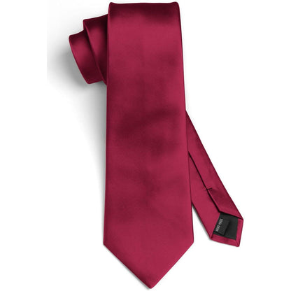 Burgund Krawatte und Einstecktuch Set extra lang - Business