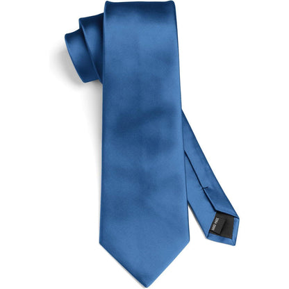 Herren Krawatte Extra lange Blau Elegant Hochzeit Set