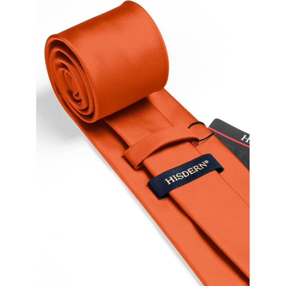 Herren Krawatte Orange Extra Lange Einfarbig Set