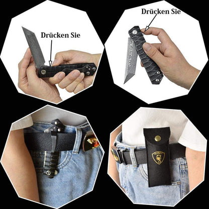 Damast Taschenmesser Tanto Messer Klappmesser Einhandmesser