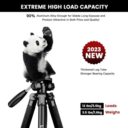 Professionelles Kamerastativ 182 cm mit 360° Panorama für DSLR
