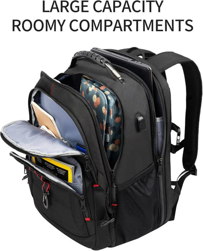 Laptop Rucksack 18.4 Zoll Herren Multifunktional Wasserdicht Schwarz