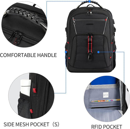 KROSER Laptop Rucksack Herren für 18.4 Zoll Laptop Wasserdicht Schwarz