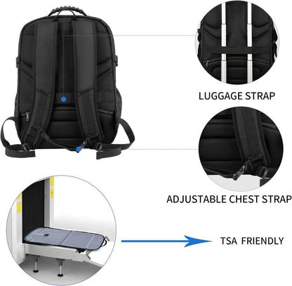 Laptop Rucksack Herren 18.4 Zoll Wasserdicht Multifunktion Schwarz
