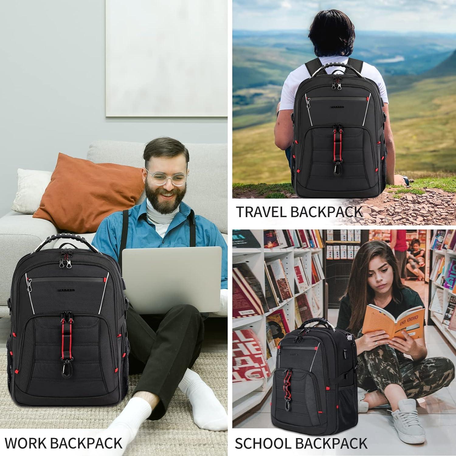 Laptop Rucksack Herren 18.4 Zoll Wasserdicht Multifunktion Schwarz