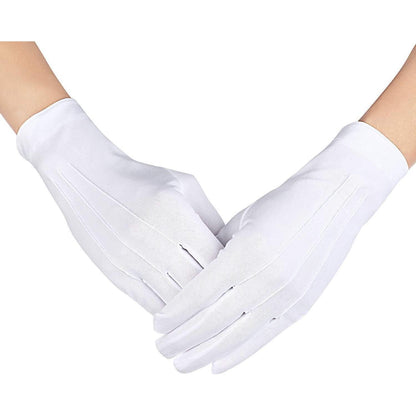 Weiße Baumwollhandschuhe für formelle Anlässe, 2 Paar 26 cm