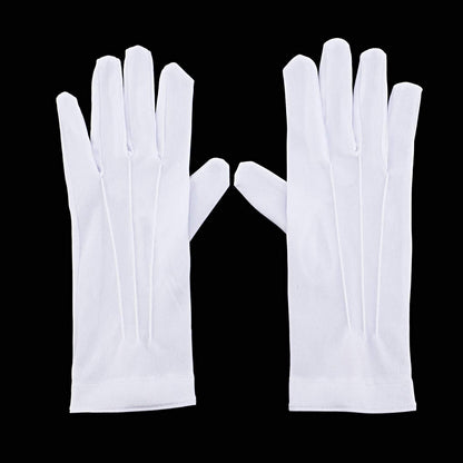 Weiße Baumwollhandschuhe für formelle Anlässe, 2 Paar 26 cm