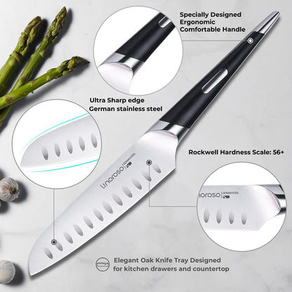 Linoroso Santoku Messer 6 Zoll Ultra Scharfes Edelstahl