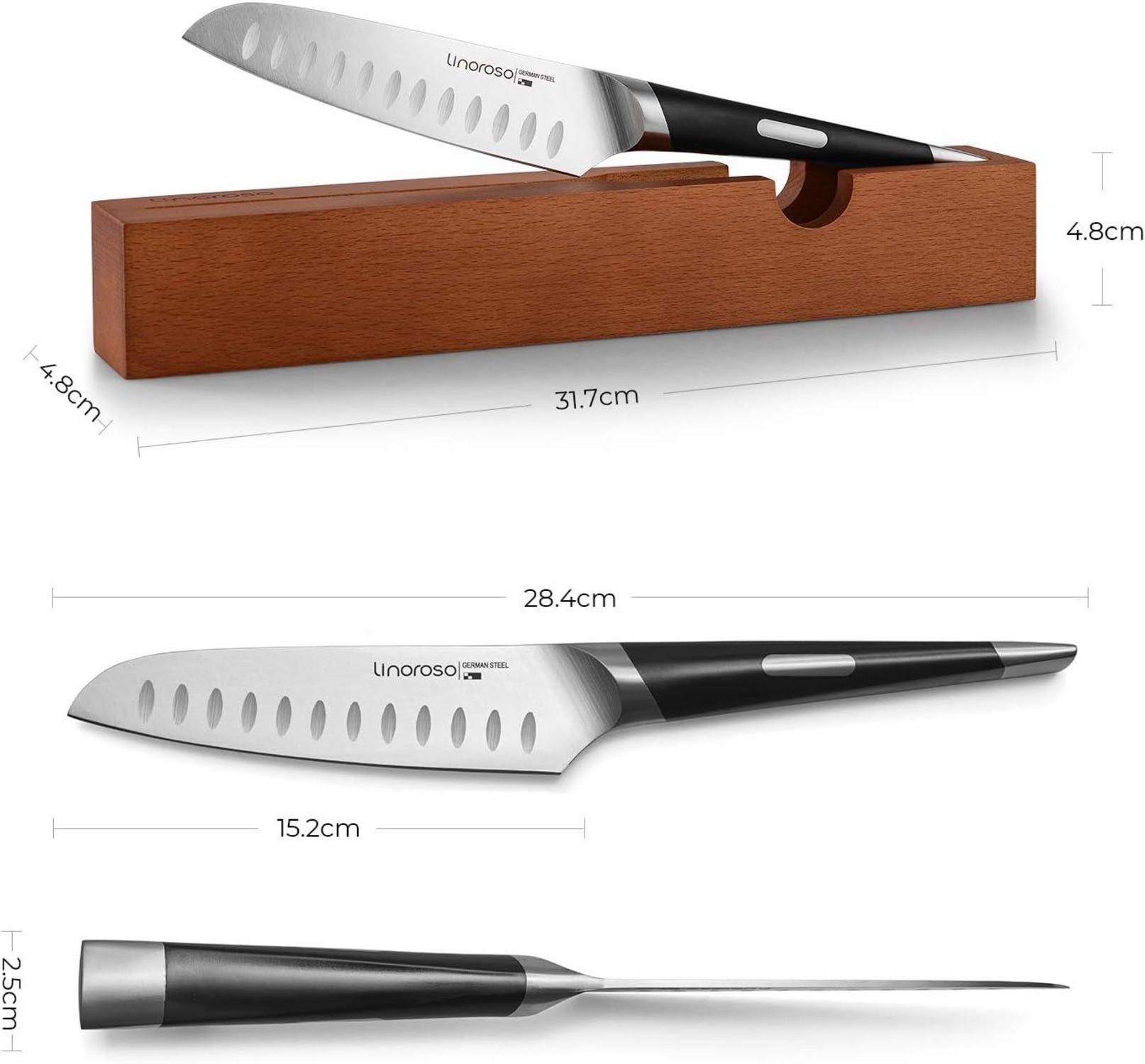 Santoku Kochmesser 6 Zoll Deutscher Edelstahl Präzisionsgeschmiedet