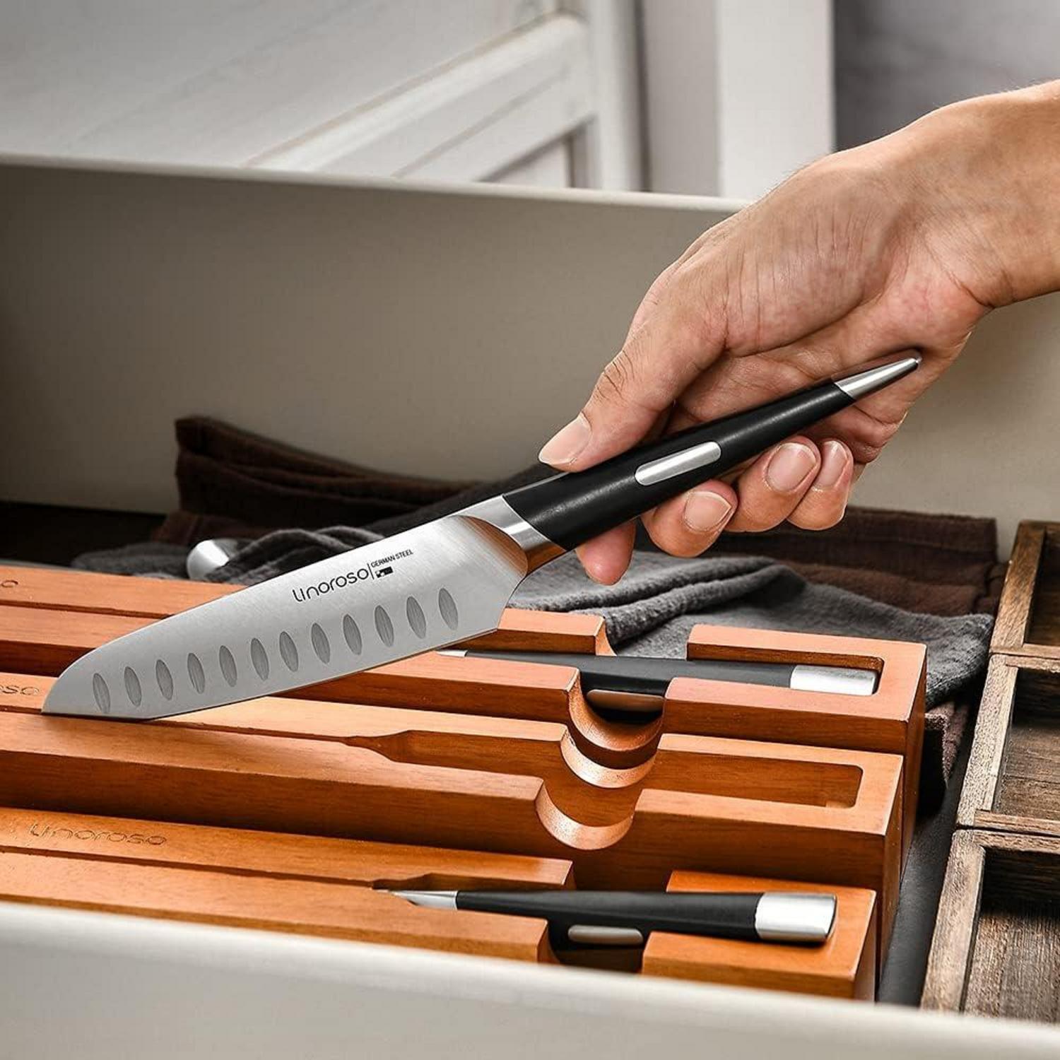 Linoroso Santoku Messer 6 Zoll Ultra Scharfes Küchenmesser in