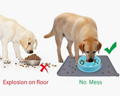 Joytale Napfunterlage Silikon rutschfest Hund Katze wasserdicht 47x30cm Grau