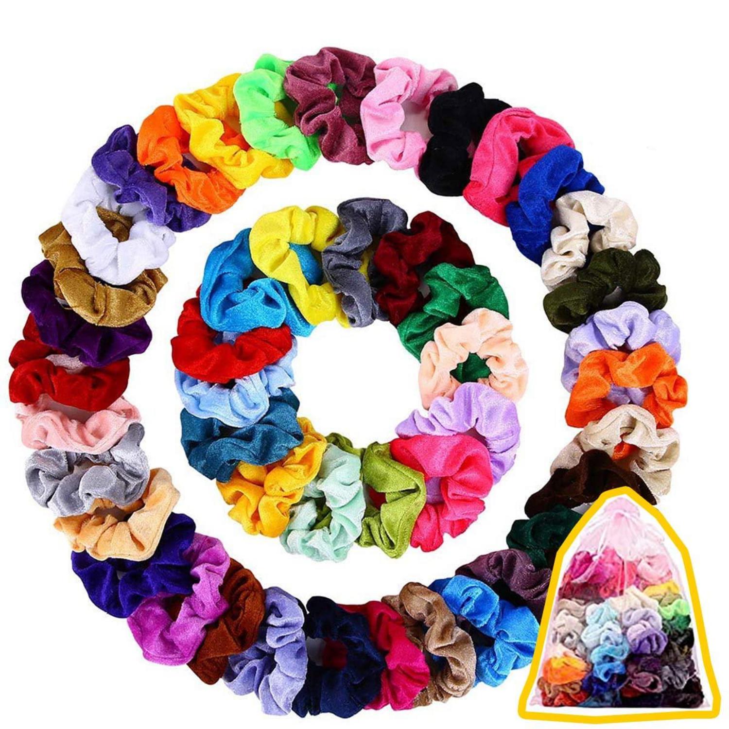 45 Stück Samt Haargummis in 45 Farben Haar Scrunchies