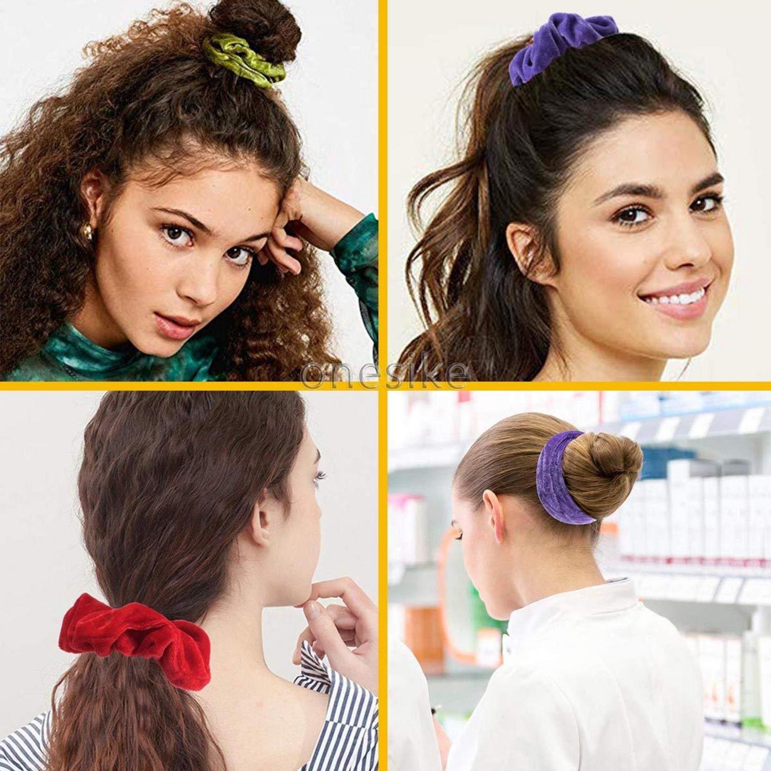 45er Set Samt Haargummis Scrunchies für Mädchen Damen - 45 Farben