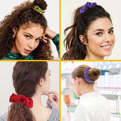 45er Set Samt Haargummis Scrunchies für Mädchen Damen - 45 Farben