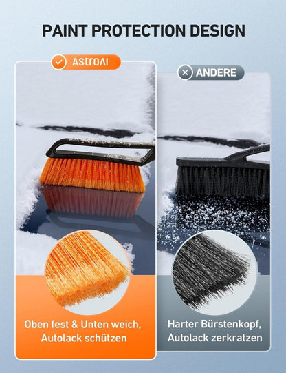 AstroAI Eiskratzer Auto mit Besen Schneebesen abnehmbarer 68CM lang