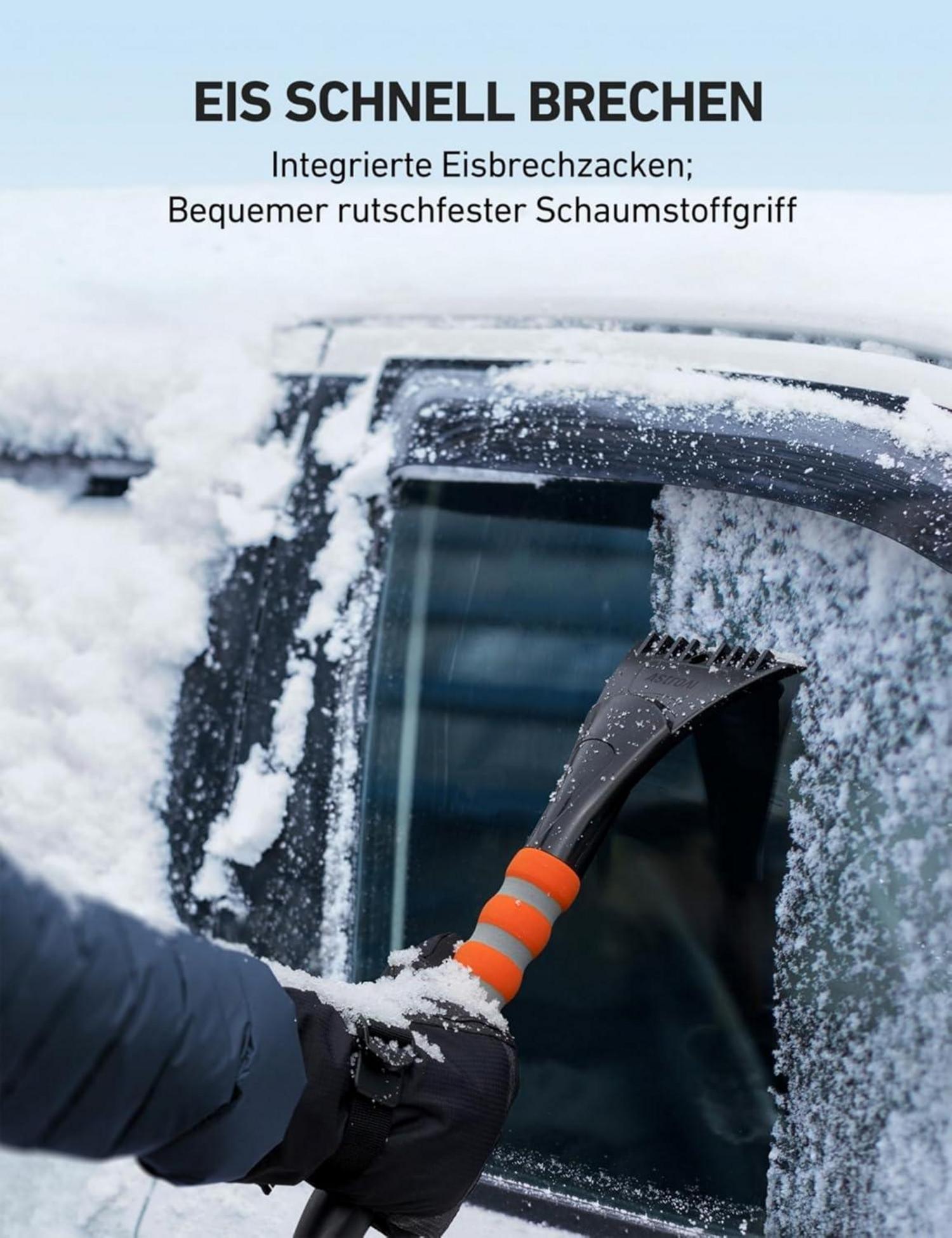AstroAI Eiskratzer Auto mit Besen Schneebesen langlebig 68CM Ergonomisch