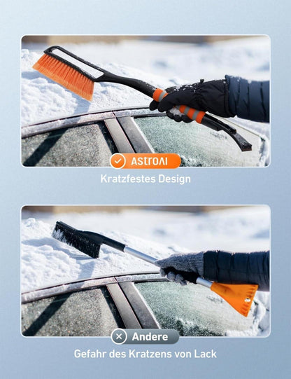 Eiskratzer Auto 27 Zoll mit Besen Schneebesen Abnehmbarer lackschonend 2in1