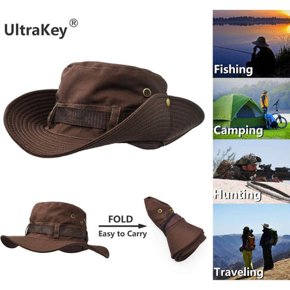 Sonnenhut Herren Grün Hut Herren Breitekrempe Dopelschichtig