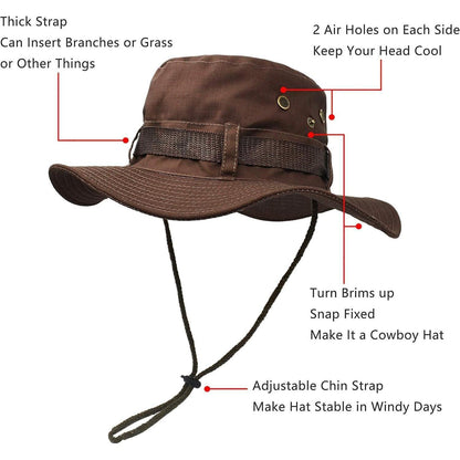 Sonnenhut Herren Grün Hut Herren Breitekrempe Dopelschichtig