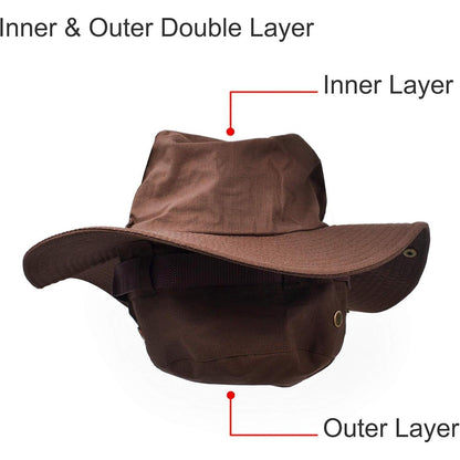 Sonnenhut Herren Grün Hut Herren Breitekrempe Dopelschichtig