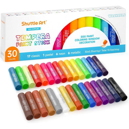 Shuttle Art Tempera Paint Sticks Set 30 Farben Kinder