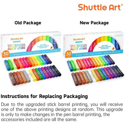 Shuttle Art Tempera Paint Sticks Set 30 Farben Kinder