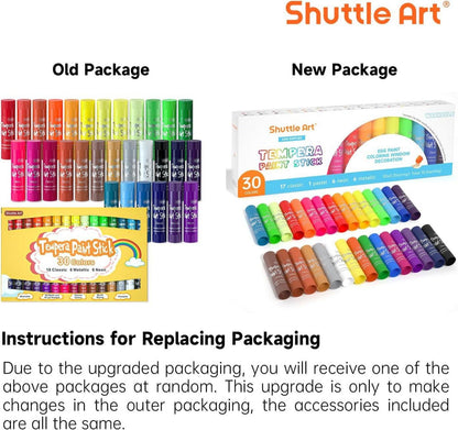 Shuttle Art Tempera Paint Sticks Set 30 Farben Kinder