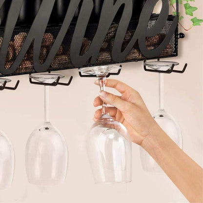 Weinflaschenhalter Wand 42cm Metall Weinregal Küchenzubehör