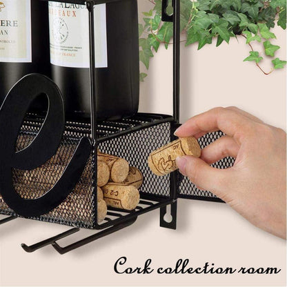 Weinflaschenhalter Wand 42cm Metall Weinregal Küchenzubehör