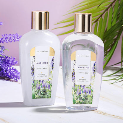 Geschenkset SPA LUXETIQUE Lavendelduft Badebomben Handcreme Duschgel