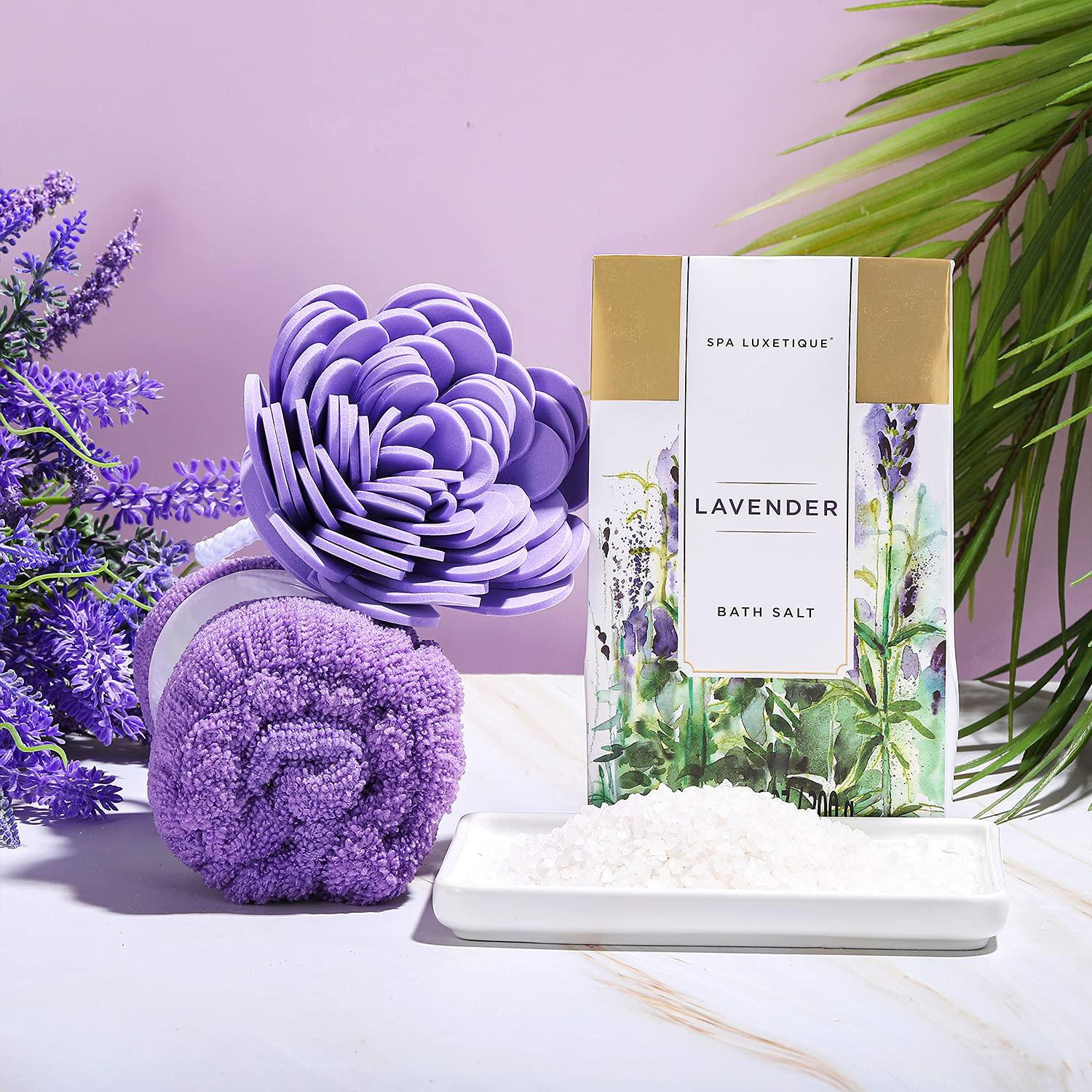 Geschenkset Lavendelduft Badesalz Badebomben Handcreme Duschgel