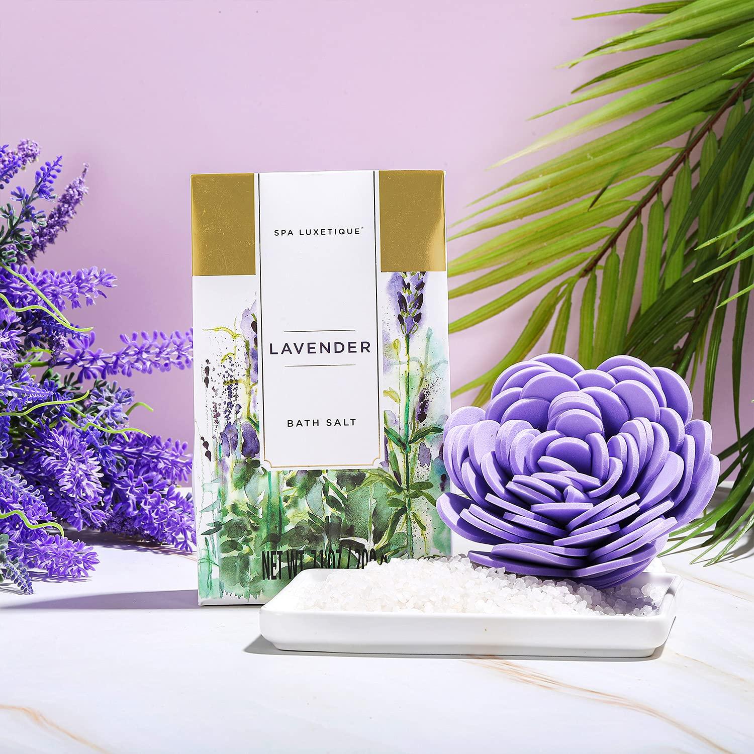 Spa Luxetique Geschenkset Lavendel & Badesalz, 12-tlg. - Valentinstag & Weihnachtsgeschenke