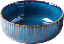 Salatschüssel Keramik 1800ML Große Porzellan Salatschale 21cm Blau