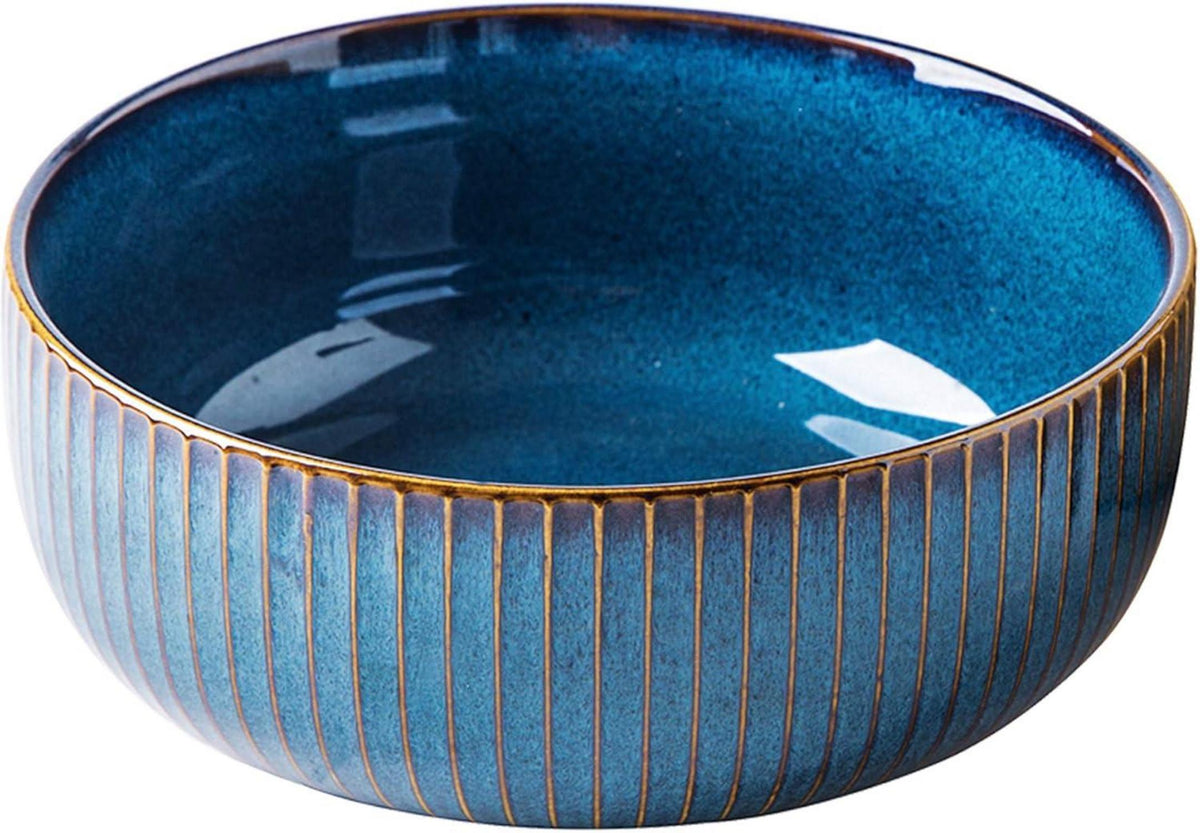 Salatschüssel Keramik 1800ML Große Porzellan Salatschale 21cm Blau