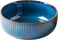 Salatschüssel Keramik 1800ML Große Porzellan Salatschale 21cm Blau