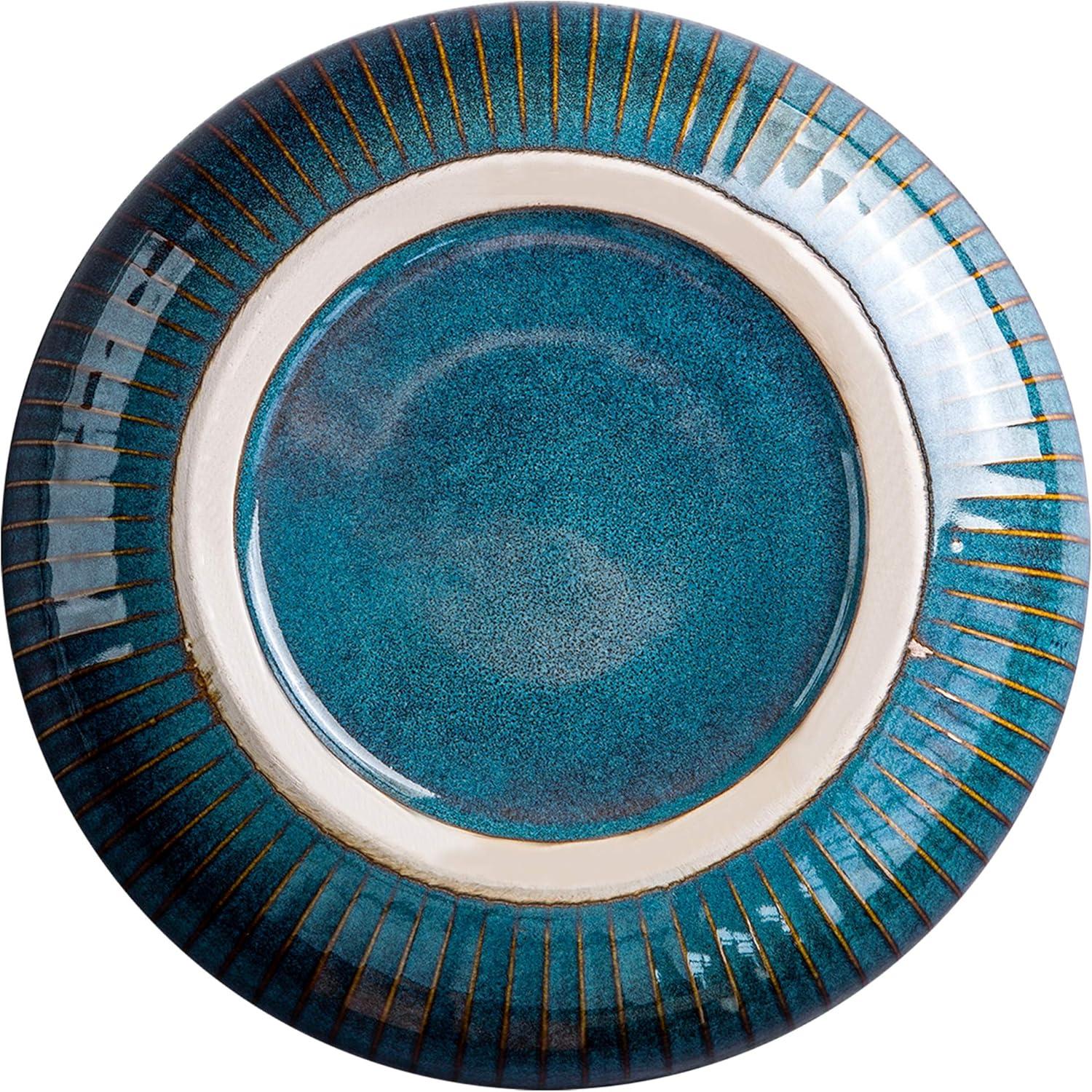 Salatschüssel 1800ML Keramik Porzellan Suppenschale 21cm Blau
