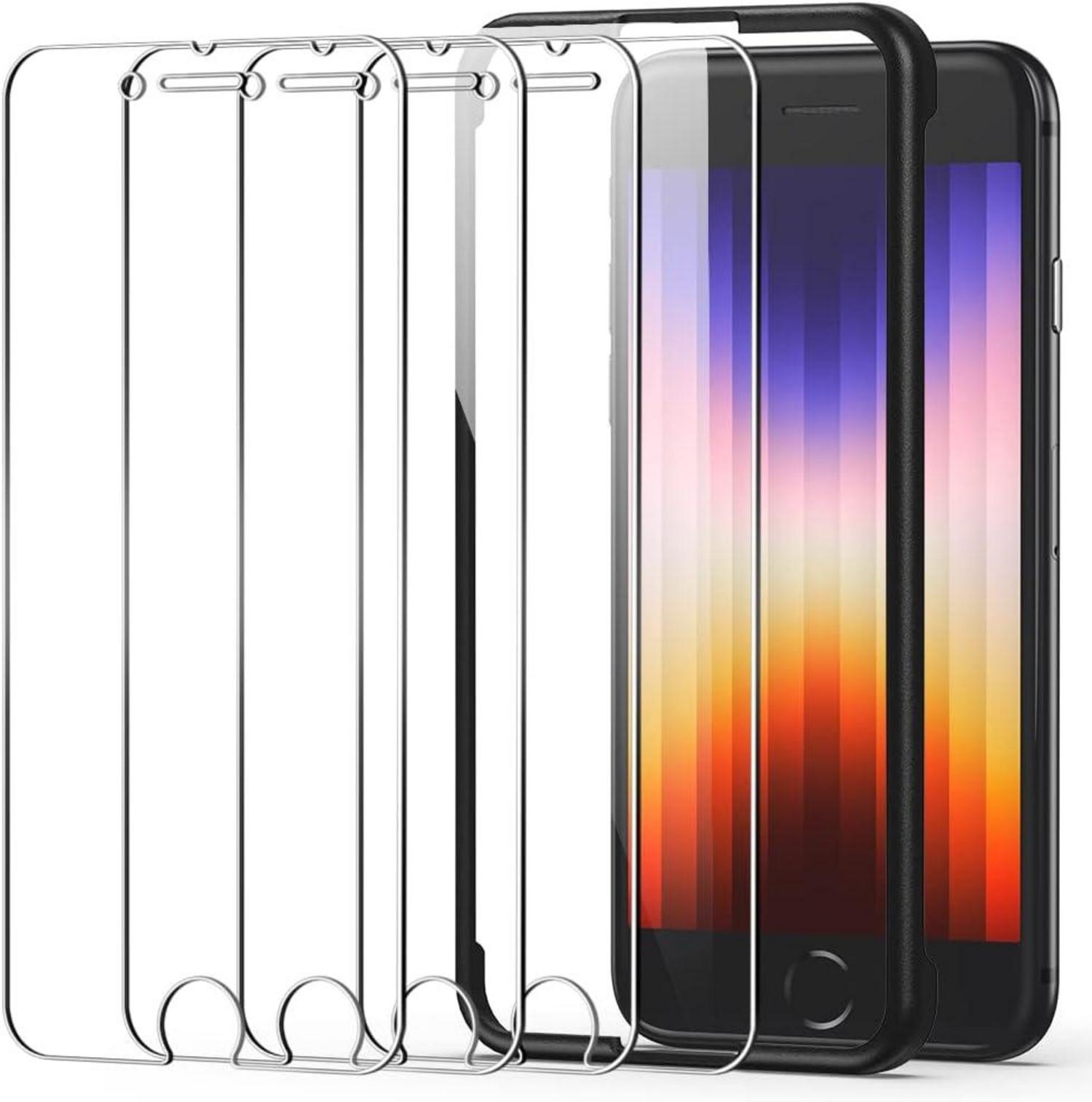 Panzer Schutz Glas iPhone SE 2020 4 Stück 9H Härte Klar Schutzglas