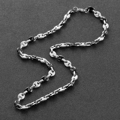 AFSTALR Herren Halskette Armband Set Edelstahl Kaffeebohne 56CM