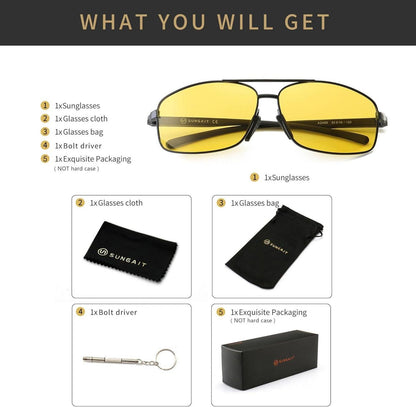 Polarisierte Sonnenbrille Herren UV400 Rechteckig Sungait - CAT 3