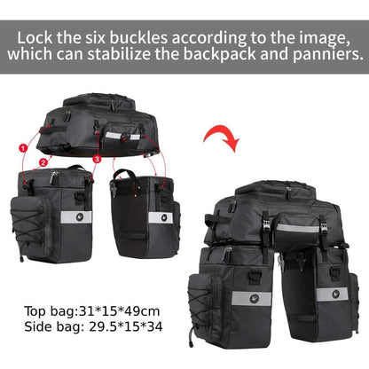 BAIGIO Fahrradtasche 3-in-1 wasserdichte Gepäckträgertasche