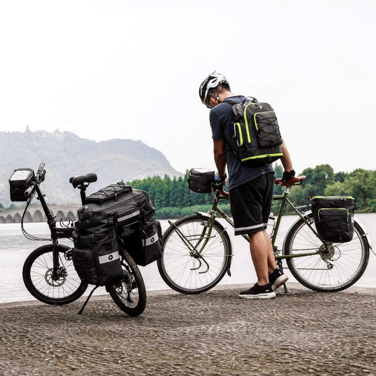 Wasserdichte Fahrradtasche 3-in-1 Multifunktion Gepäckträgertasche 75L Schwarz
