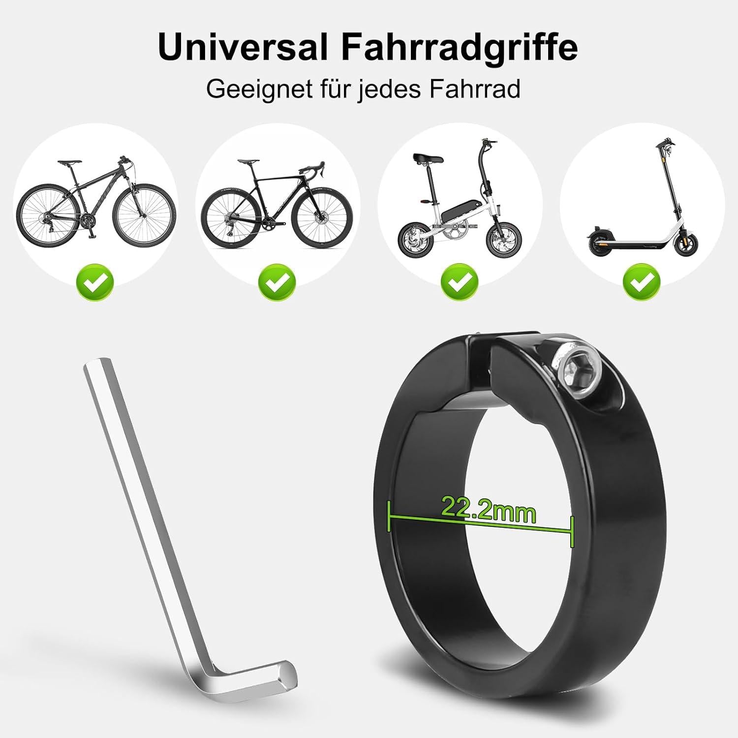 Ergonomische Fahrradgriffe 1 Paar Rutschfester Lenker für 22 mm Fahrrad