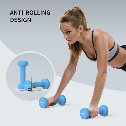 PROIRON Neopren Kurzhanteln 2er-Set 1 KG Blau - Damen Gymnastik Yoga Pilates Kinder