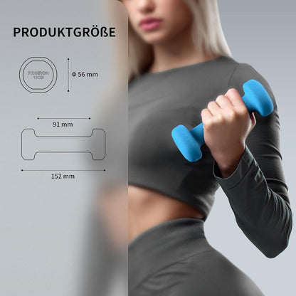 Neopren Kurzhantelset 2X1KG für Damen Gymnastik Yoga Pilates Kinder