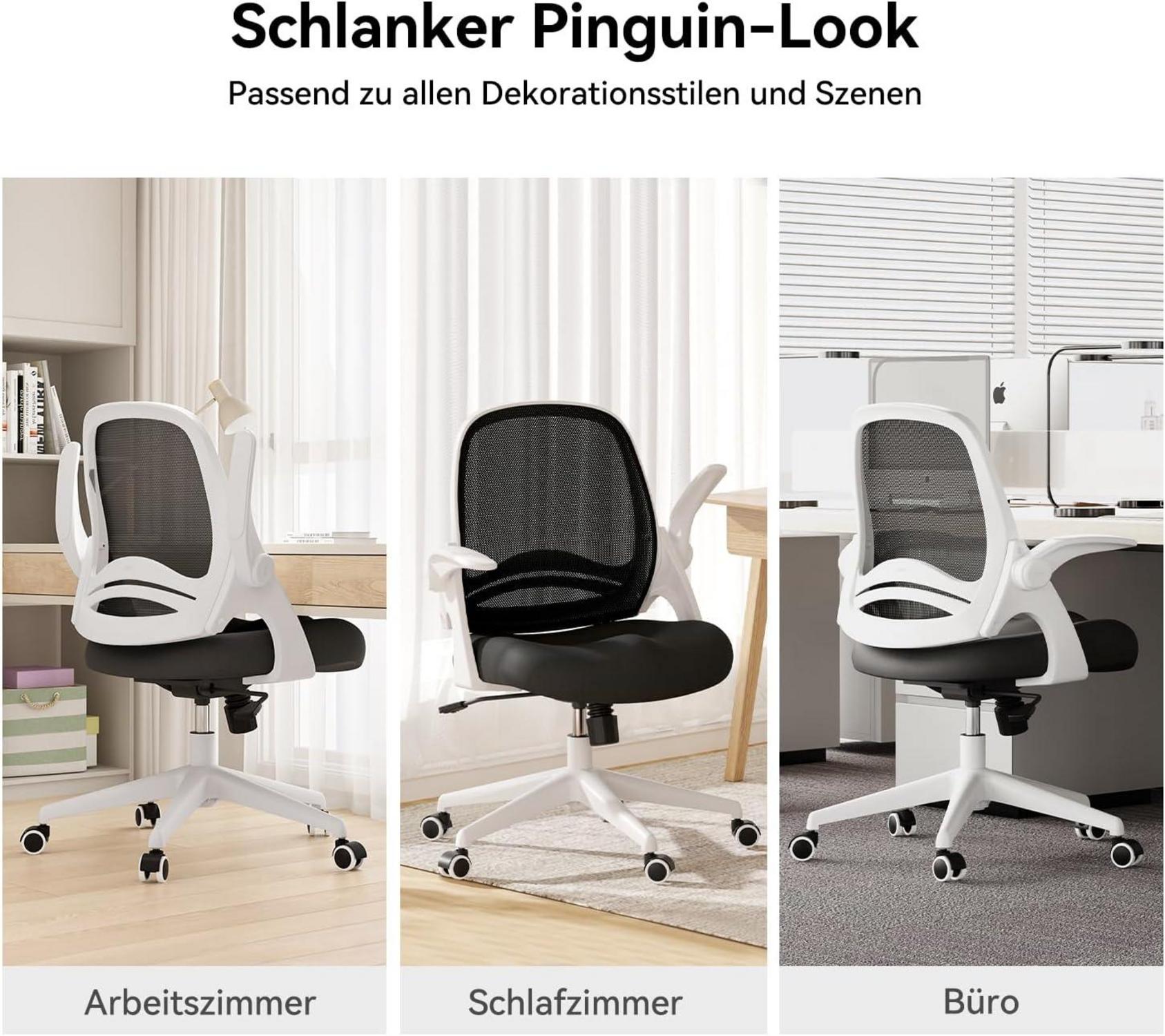 Ergonomischer Bürostuhl mit hochklappbaren Armlehnen, Höhenverstellbar