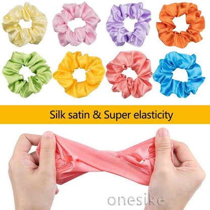 40 Stück Satin Haargummis Set - Bunte Silk Scrunchies - Elastische